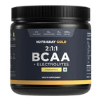 Nutrabay Gold BCAA 2:1:1 with Electrolytes - 5g Vegan BCAAs, Pre/Post Workout Energy Drink - 250g