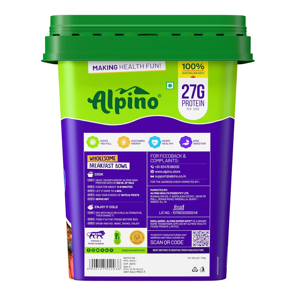 ALPINO 27% High Protein Oats Dark Chocolate 2 kg