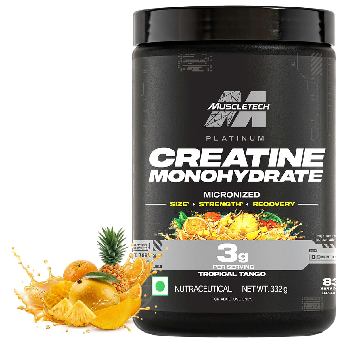 MuscleTech Platinum Creatine Micronized Powder | 83 Servings, Citrus Blast