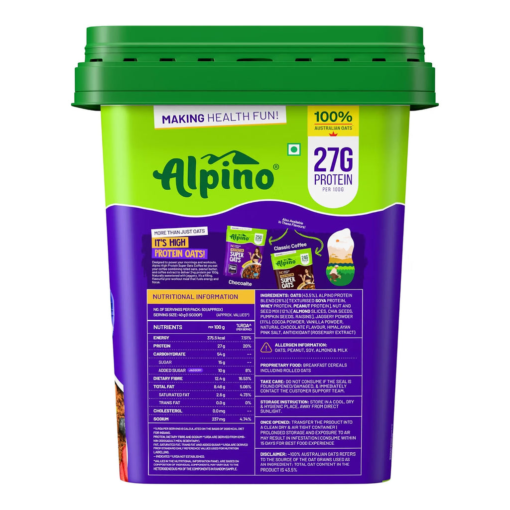 ALPINO 27% High Protein Oats Dark Chocolate 2 kg
