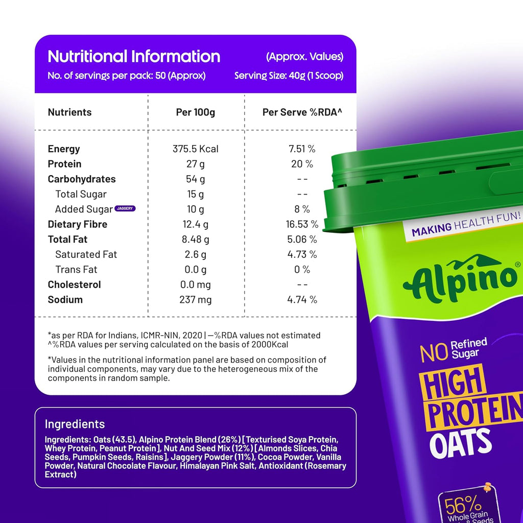 ALPINO 27% High Protein Oats Dark Chocolate 2 kg