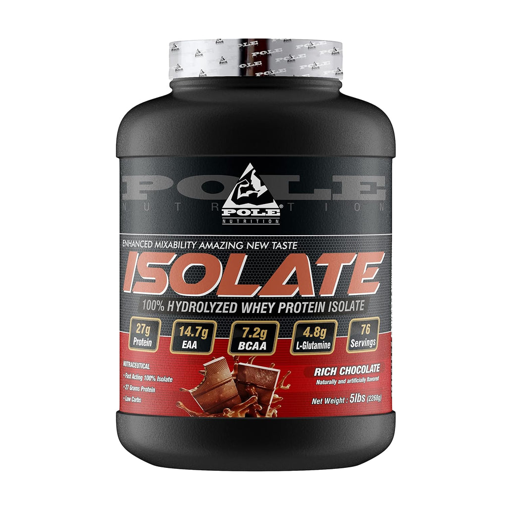 Pole Nutrition Isolate 100% Whey Protein | Chocolate Flavor | 5 lbs