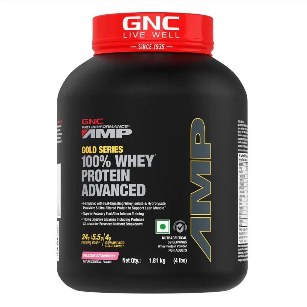 GNC AMP GOLD SERIES 100% WHEY PROTEIN ADVANCED, 4 LBS PACK