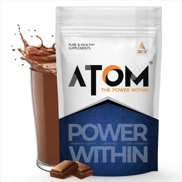 AS-IT-IS Nutrition ATOM PWR Whey Protein with Enzymes, 24g Protein, 11g EAA, Lean Muscle Gains & Rapid Recovery, Easy Di