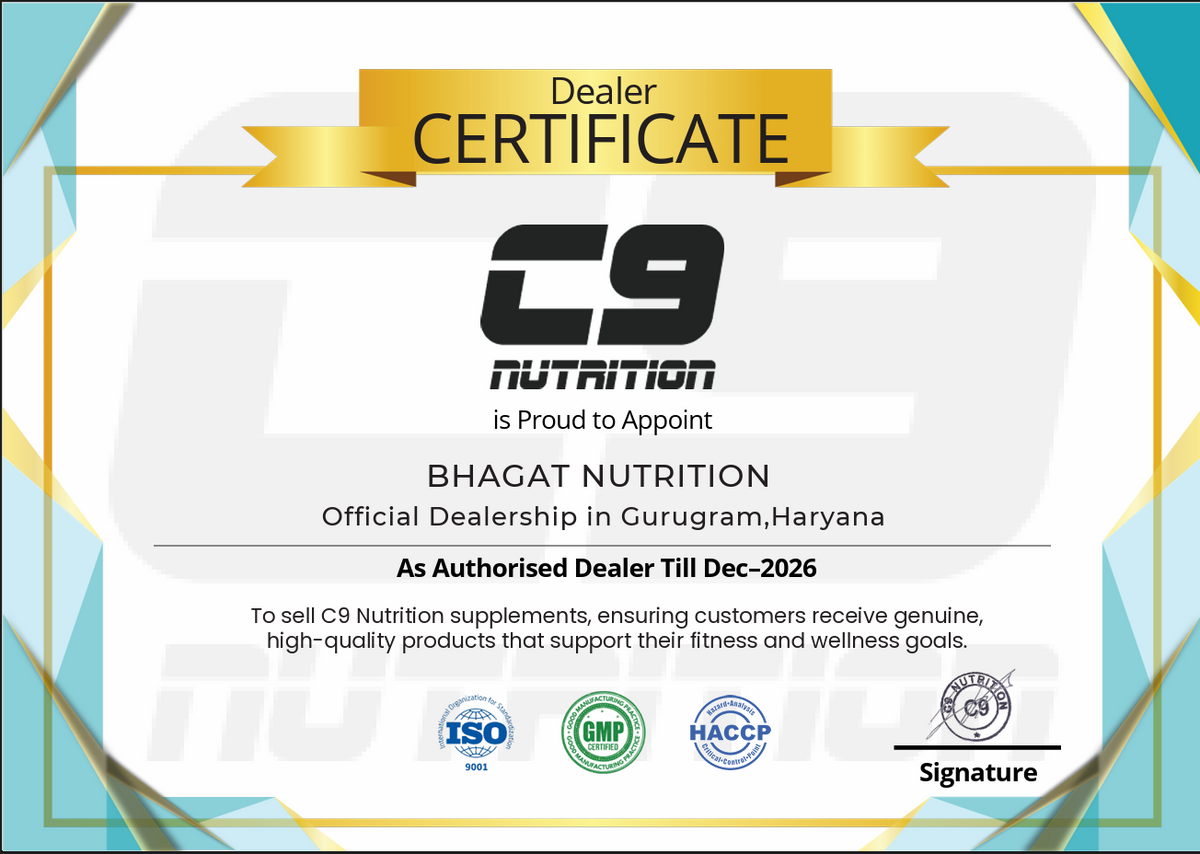 Bhagat Nutrition certificate