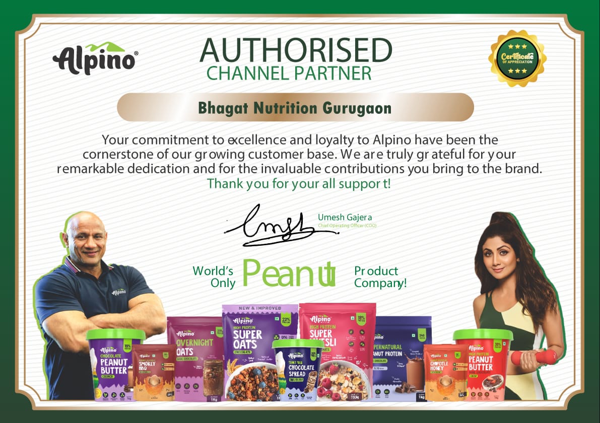 Bhagat Nutrition certificate