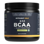 Nutrabay Gold BCAA 2:1:1 with Electrolytes - 5g Vegan BCAAs, Pre/Post Workout Energy Drink - 250g